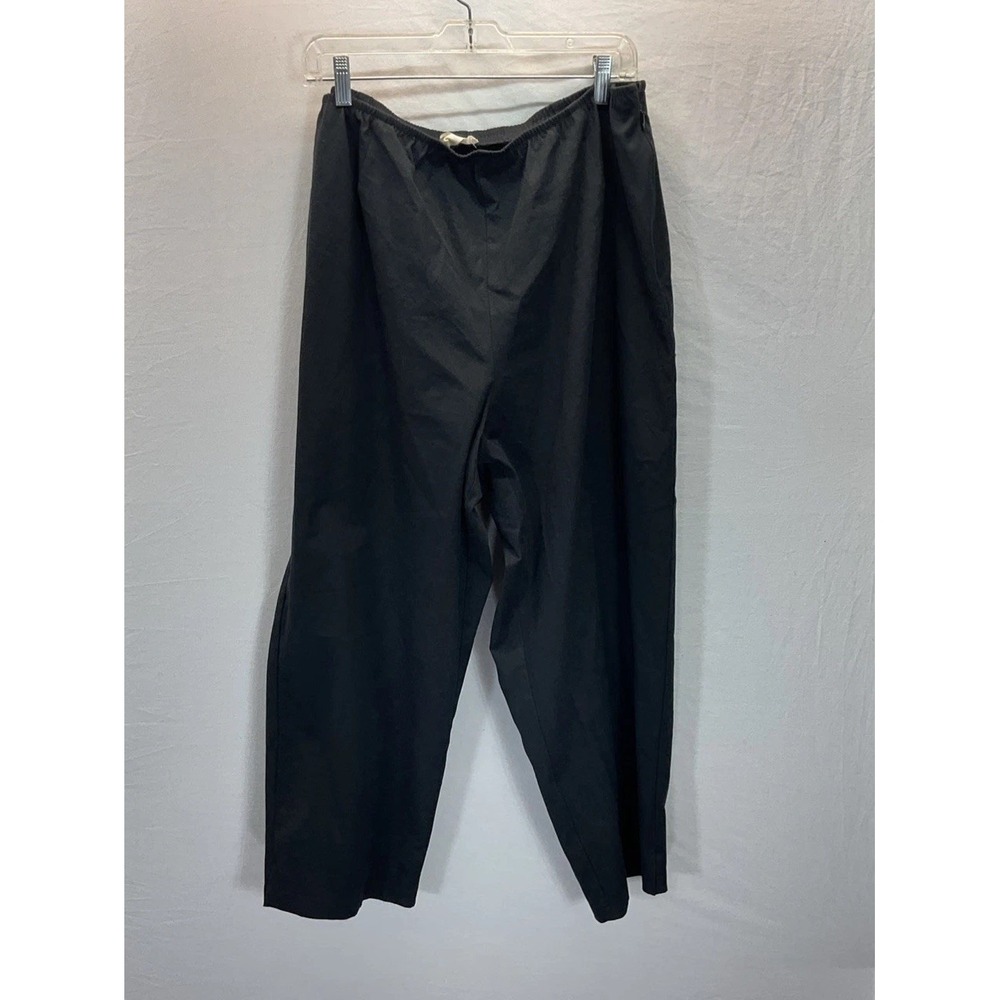 Eileen Fisher‎ Pants 2X Wide Leg Black Pants Stretch Twill Office Career Minimal